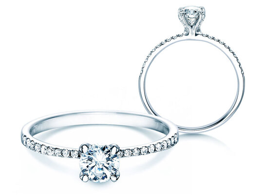 Verlobungsring Grace in 18K Weißgold mit Diamanten 0,70ct G/SI