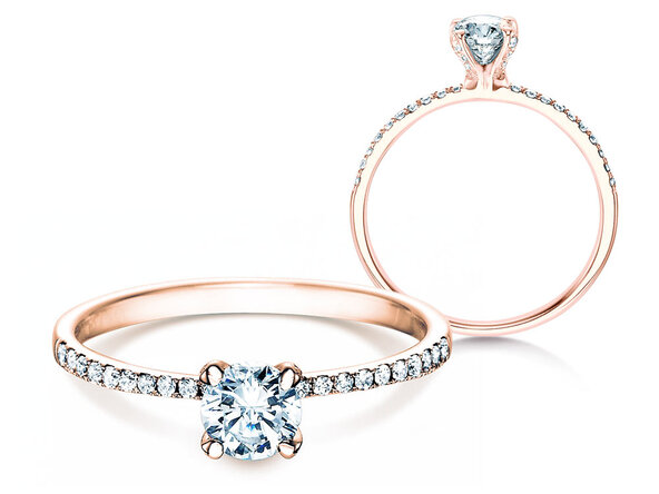 Verlobungsring Grace in 18K Roségold mit Diamanten 0,70ct G/SI
