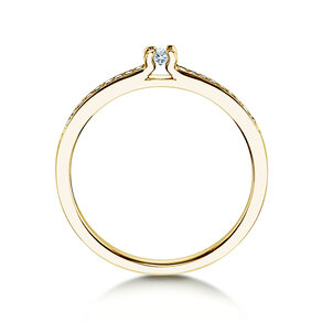 Verlobungsring Modern Pavé in 14K Gelbgold mit Diamanten 0,15ct G/SI