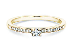Verlobungsring Modern Pavé in 14K Gelbgold mit Diamanten 0,15ct G/SI