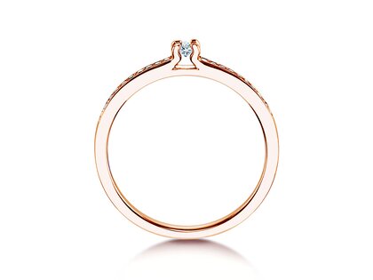 Verlobungsring Modern Pavé in 18K Roségold mit Diamanten 0,15ct G/SI