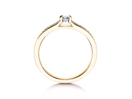 Verlobungsring Modern Pavé in 18K Gelbgold mit Diamanten 0,20ct G/SI