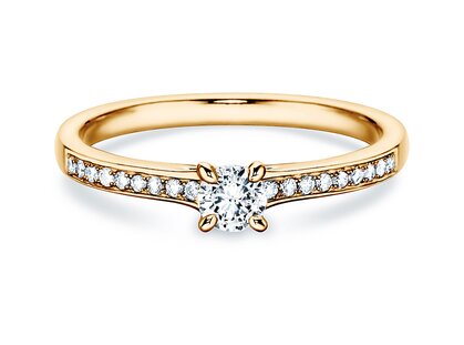 Verlobungsring Modern Pavé in 18K Gelbgold mit Diamanten 0,20ct