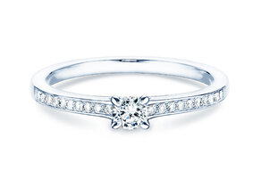 Verlobungsring Modern Pavé in 14K Weißgold mit Diamanten 0,20ct G/SI