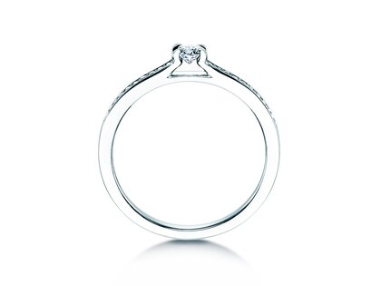 Verlobungsring Modern Pavé in 14K Weißgold mit Diamanten 0,20ct G/SI