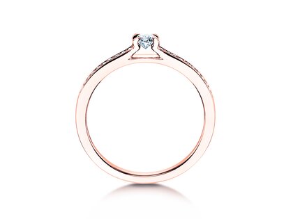 Verlobungsring Modern Pavé in 14K Roségold mit Diamanten 0,25ct G/SI