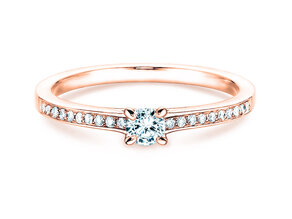 Verlobungsring Modern Pavé in 18K Roségold mit Diamanten 0,20ct G/SI