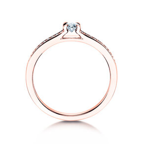 Verlobungsring Modern Pavé in 18K Roségold mit Diamanten 0,20ct G/SI