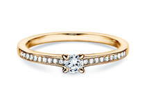 Verlobungsring Modern Pavé in 14K Gelbgold mit Diamanten 0,25ct G/SI