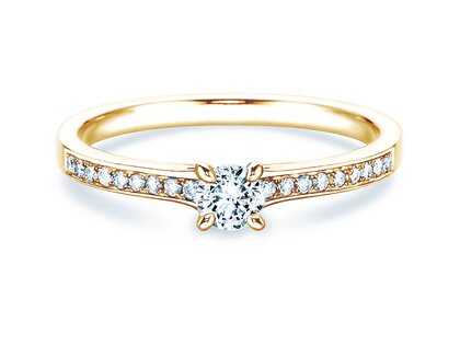 Verlobungsring Modern Pavé in 14K Gelbgold mit Diamanten 0,30ct G/SI