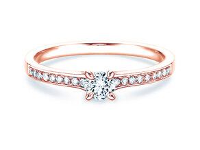 Verlobungsring Modern Pavé in 14K Roségold mit Diamanten 0,35ct G/SI
