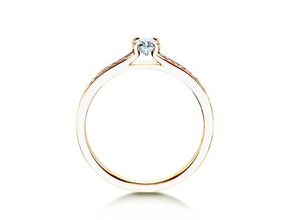 Verlobungsring Modern Pavé in 14K Gelbgold mit Diamanten 0,30ct G/SI