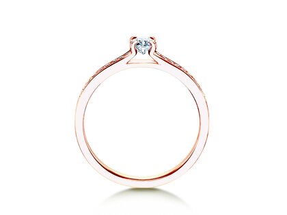Verlobungsring Modern Pavé in 14K Roségold mit Diamanten 0,35ct G/SI
