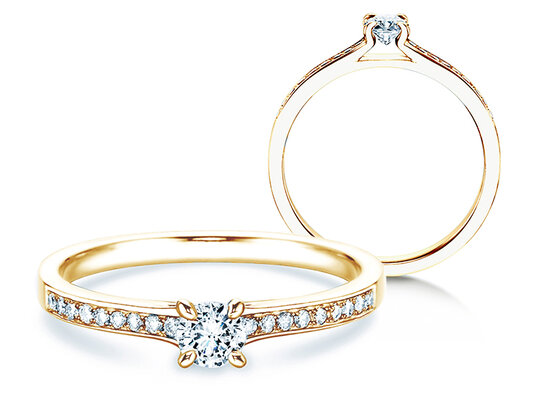 Verlobungsring Modern Pavé in 14K Gelbgold mit Diamanten 0,30ct G/SI