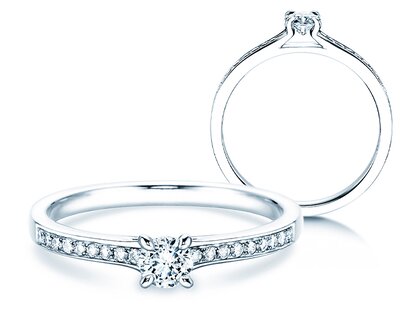 Verlobungsring Modern Pavé in 18K Weißgold mit Diamanten 0,30ct G/SI