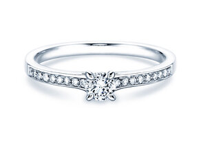 Verlobungsring Modern Pavé in 18K Weißgold mit Diamanten 0,30ct G/SI