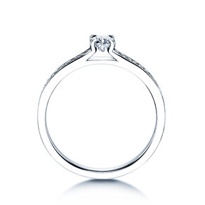 Verlobungsring Modern Pavé in 18K Weißgold mit Diamanten 0,30ct G/SI
