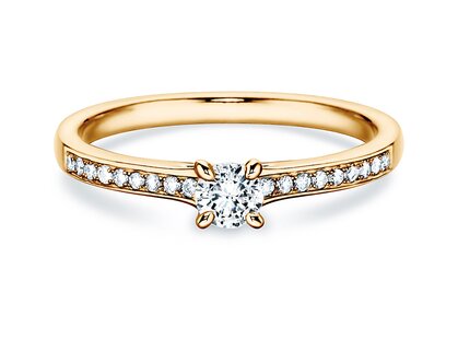 Verlobungsring Modern Pavé in 18K Gelbgold mit Diamanten 0,30ct