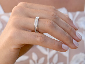 Verlobungsring Modern Pavé in 14K Weißgold mit Diamanten 0,35ct G/SI