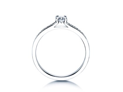 Verlobungsring Modern Pavé in 14K Weißgold mit Diamanten 0,35ct G/SI