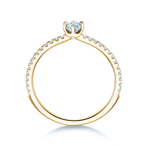 Verlobungsring Royal Pavé in 18K Gelbgold mit natürlichen Diamanten 0,40ct G/SI
