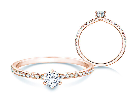 Verlobungsring Royal Pavé in 9K Weißgold mit natürlichen Diamanten 0,35ct G/SI