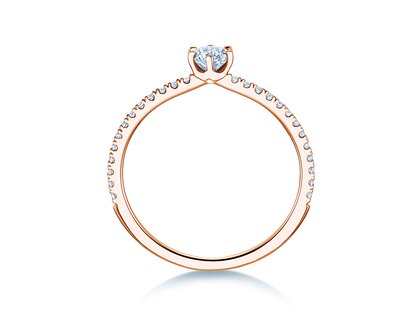 Verlobungsring Royal Pavé in 18K Roségold mit natürlichen Diamanten 0,40ct G/SI