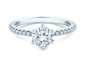 Verlobungsring Royal Pavé in 9K Weißgold mit natürlichen Diamanten 1,22ct G/SI