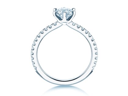 Verlobungsring Royal Pavé in 9K Weißgold mit natürlichen Diamanten 1,22ct G/SI