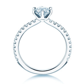 Verlobungsring Royal Pavé in 9K Weißgold mit natürlichen Diamanten 1,22ct G/SI