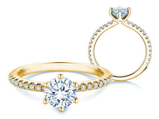 Verlobungsring Royal Pavé in 9K Weißgold mit natürlichen Diamanten 1,22ct G/SI