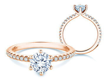 Verlobungsring Royal Pavé in 9K Weißgold mit natürliche Diamanten 1,22ct G/SI