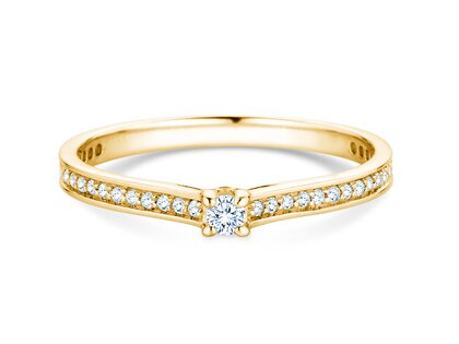 Verlobungsring Surprise Pavé in 14K Gelbgold mit Diamanten 0,23ct G/SI