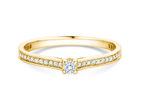 Verlobungsring Surprise Pavé in 14K Gelbgold mit Diamanten 0,23ct G/SI