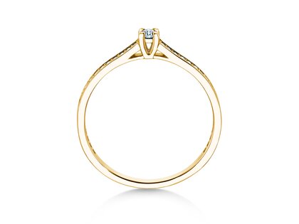 Verlobungsring Surprise Pavé in 14K Gelbgold mit Diamanten 0,23ct G/SI