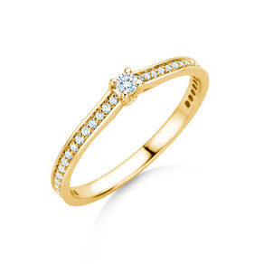 Verlobungsring Surprise Pavé in 14K Gelbgold mit Diamanten 0,23ct G/SI