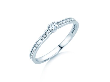Verlobungsring Surprise Pavé in 14K Weißgold mit Diamanten 0,23ct G/SI