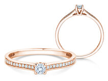 Verlobungsring Surprise Pavé in 14K Roségold mit Diamanten 0,33ct G/SI