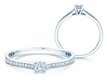 Verlobungsring Surprise Pavé in 14K Weißgold mit Diamanten 0,33ct G/SI