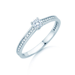 Verlobungsring Surprise Pavé in 9K Weißgold mit Diamanten 0,38ct G/SI