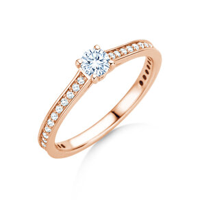 Verlobungsring Surprise Pavé in 14K Roségold mit Diamanten 0,49ct G/SI