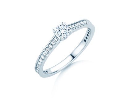 Verlobungsring Surprise Pavé in 9K Weißgold mit Diamanten 0,49ct G/SI