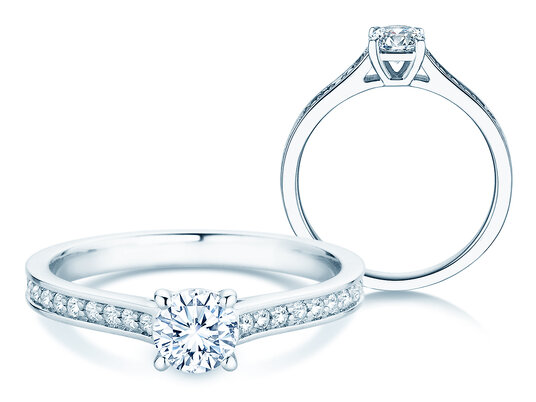 Verlobungsring Surprise Pavé in 9K Weißgold mit Diamanten 0,71ct G/SI