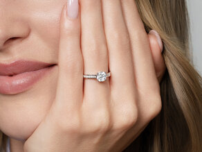 Verlobungsring Surprise Pavé in 9K Weißgold mit Diamanten 1,28ct G/SI