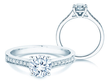 Verlobungsring Surprise Pavé in 9K Weißgold mit Diamanten 1,28ct G/SI