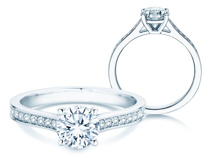 Verlobungsring Surprise Pavé in 9K Weißgold mit Diamanten 1,28ct G/SI