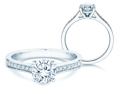 Verlobungsring Surprise Pavé in 9K Weißgold mit Diamanten 1,28ct G/SI