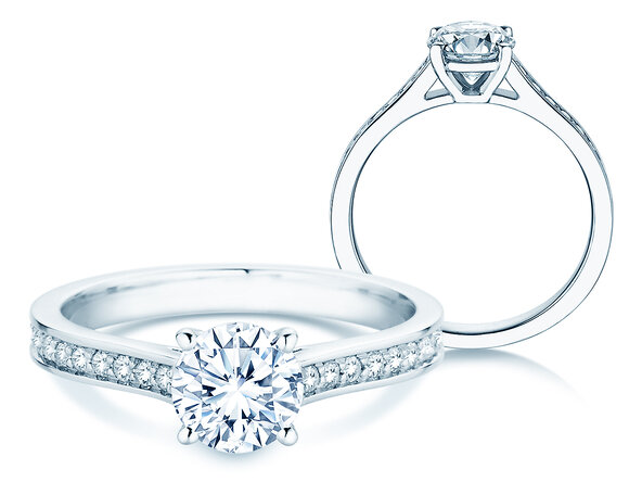 Verlobungsring Surprise Pavé in 9K Weißgold mit Diamanten 1,28ct G/SI
