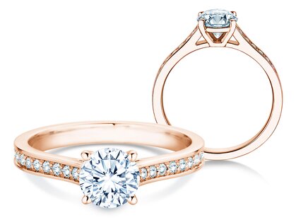 Verlobungsring Surprise Pavé in 14K Roségold mit Diamanten 1,28ct G/SI