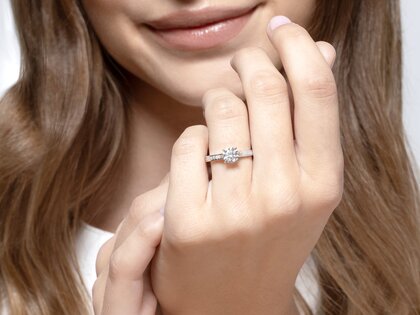 Verlobungsring Surprise Pavé in 9K Weißgold mit Diamanten 1,28ct G/SI